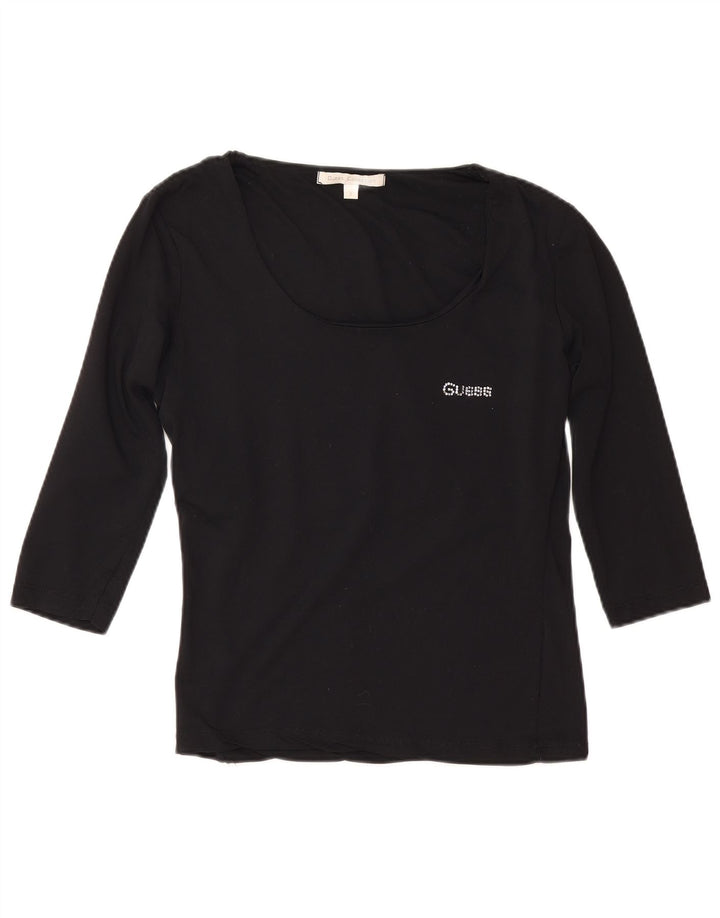 Guess Damen-Top mit 3/4-Ärmeln, Größe 3 XS, Schwarz