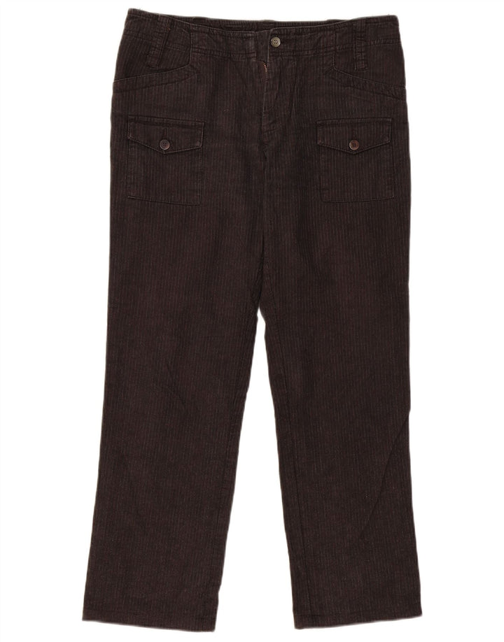 ELLESSE Gerade Damen-Cargohose IT 44 Mittel W32 L28 Grauer Nadelstreifen