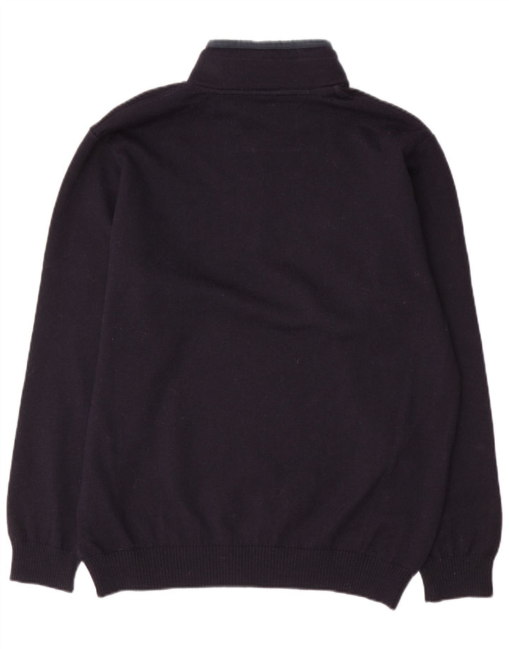 Paul & Shark Herren-Pullover mit Reißverschluss am Hals, mittlere marineblaue Wolle