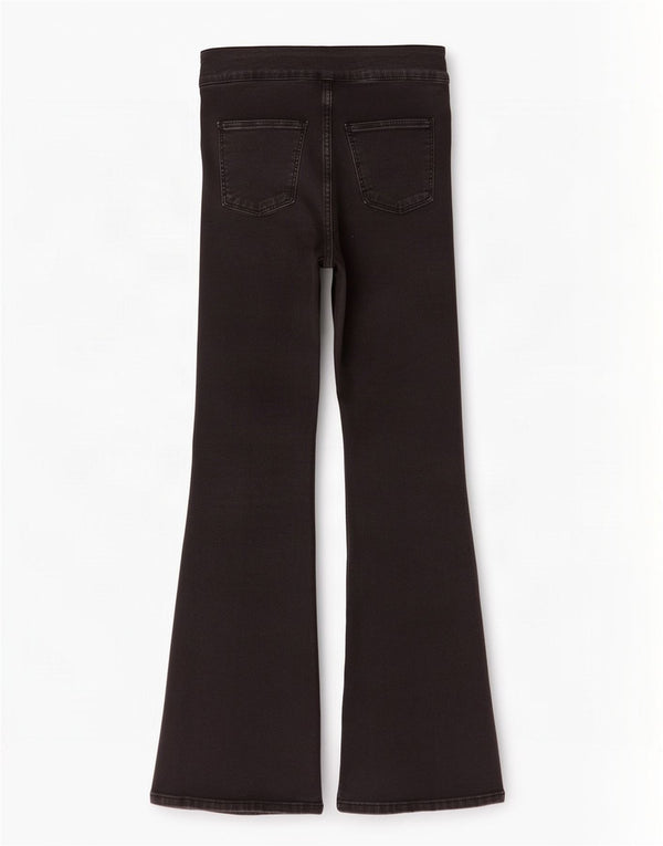 Topshop Damen-Jeans mit hohem Bund, ausgestellt, W30, L32, Schwarz