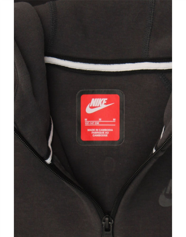 NIKE Boys Zip Hoodie Sweater 10-11 Years Medium Grey Cotton Vintage Nike and Second-Hand Nike from Messina Hembry 