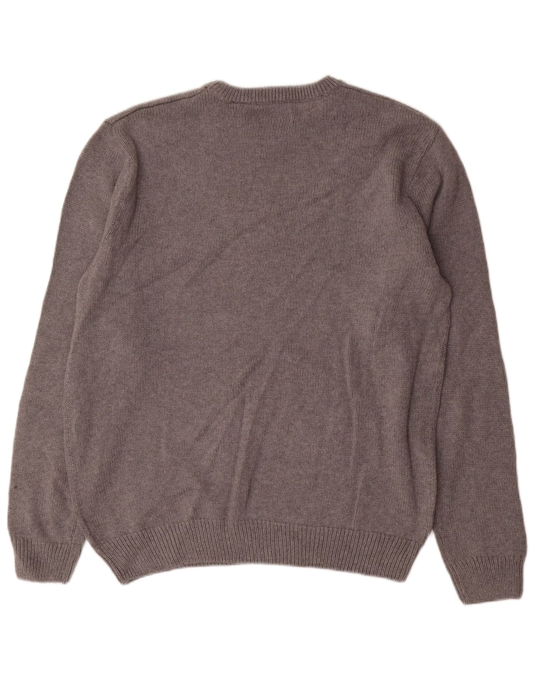 CHAPS Herren-Pullover mit Rundhalsausschnitt, Größe L, aus grauer Baumwolle