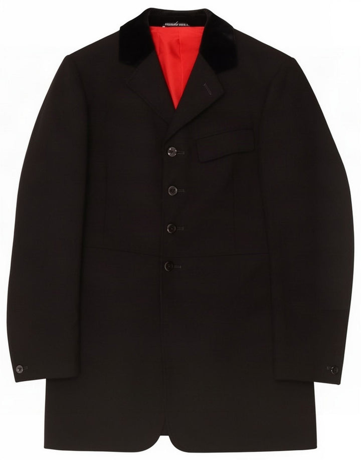 Vintage Herren-Blazerjacke mit 4 Knöpfen, UK 36, kleine schwarze Wolle
