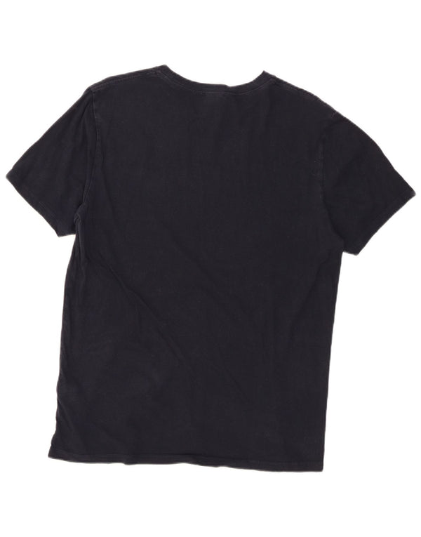 Reiss Herren T-Shirt Top Large Schwarz Baumwolle