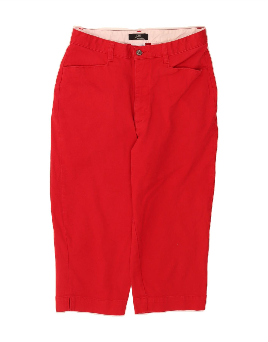 LEE Womens Khakis Straight Capri Trousers US 8 Medium W30 L18 Red Cotton Vintage Lee and Second-Hand Lee from Messina Hembry 