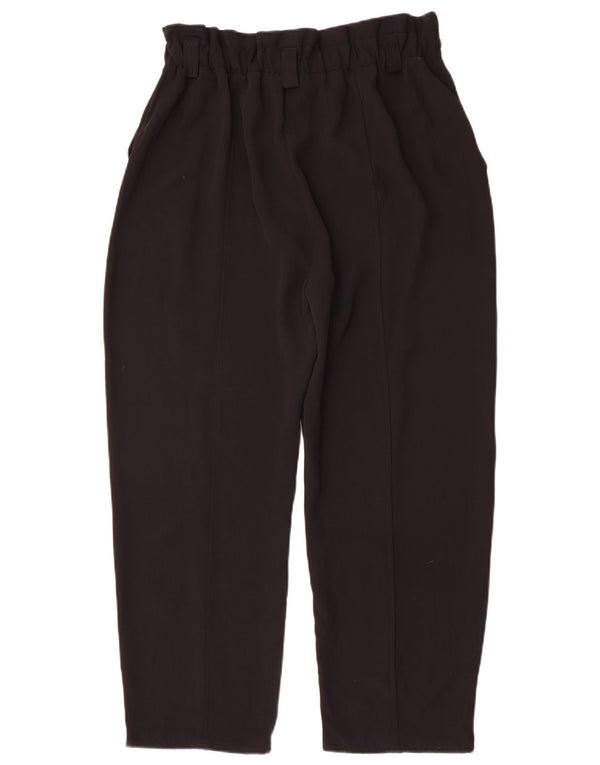 Zara Damen High Waist Tapered Freizeithose EU 38 Small W28 L25 Schwarz