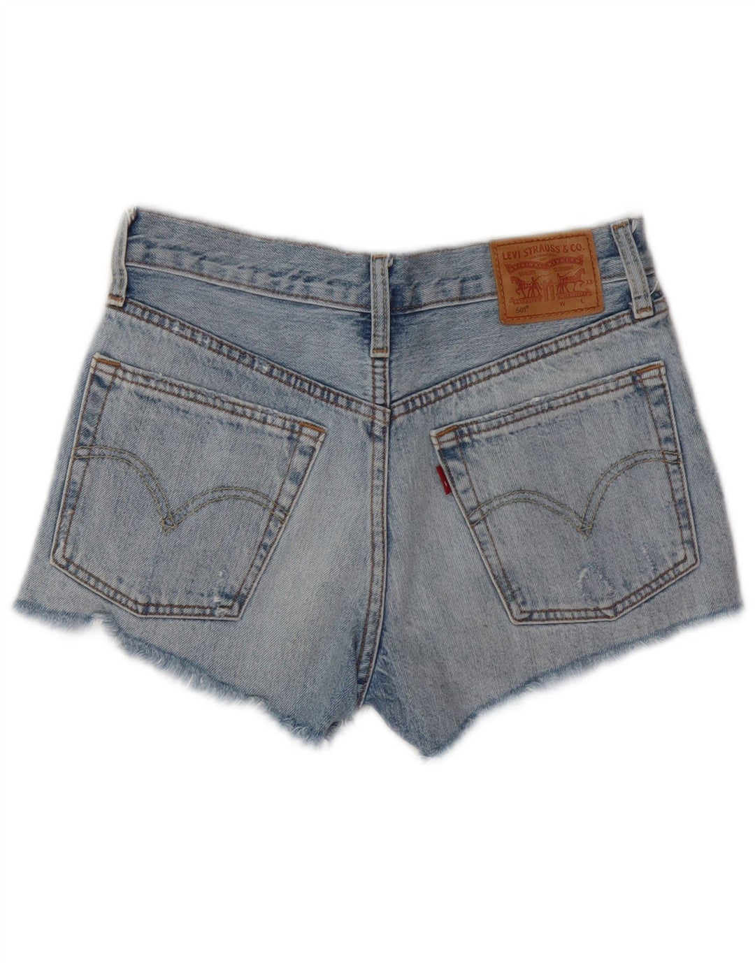 LEVI'S Damen 501 Distressed Denim Shorts W24 XS Blaue Baumwolle