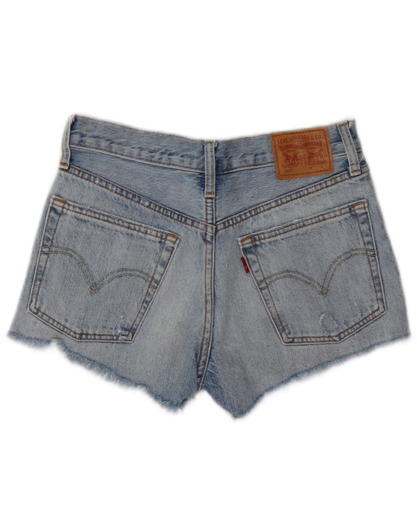 LEVI'S Damen 501 Distressed Denim Shorts W24 XS Blaue Baumwolle