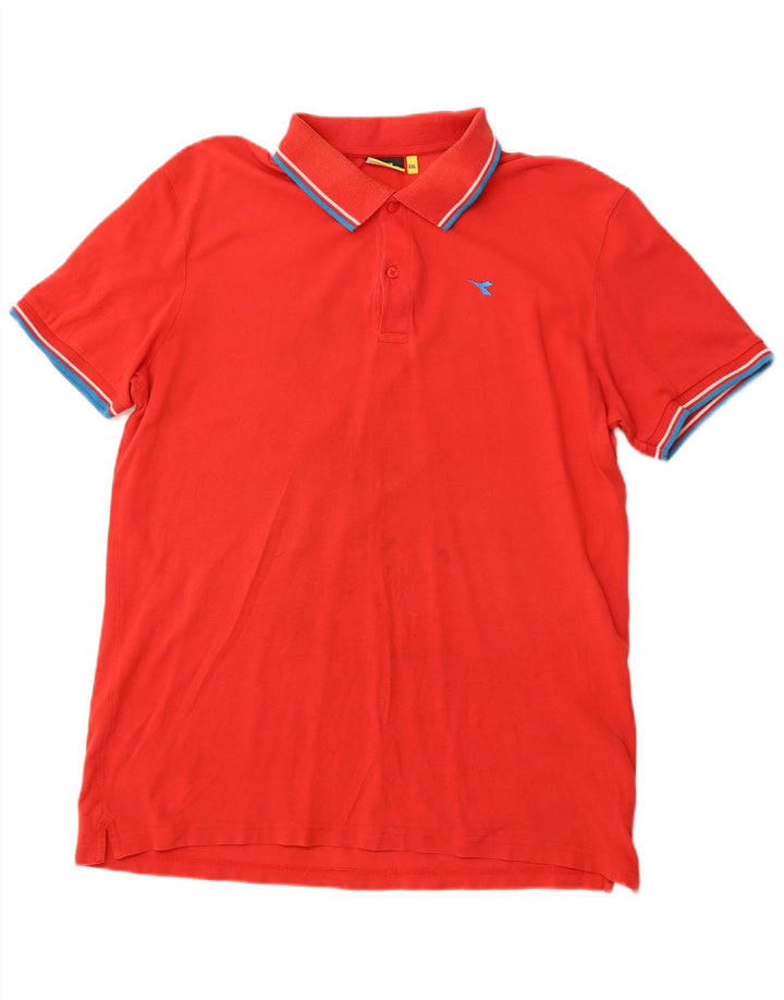 DIADORA Herren Poloshirt 2XL Rote Baumwolle