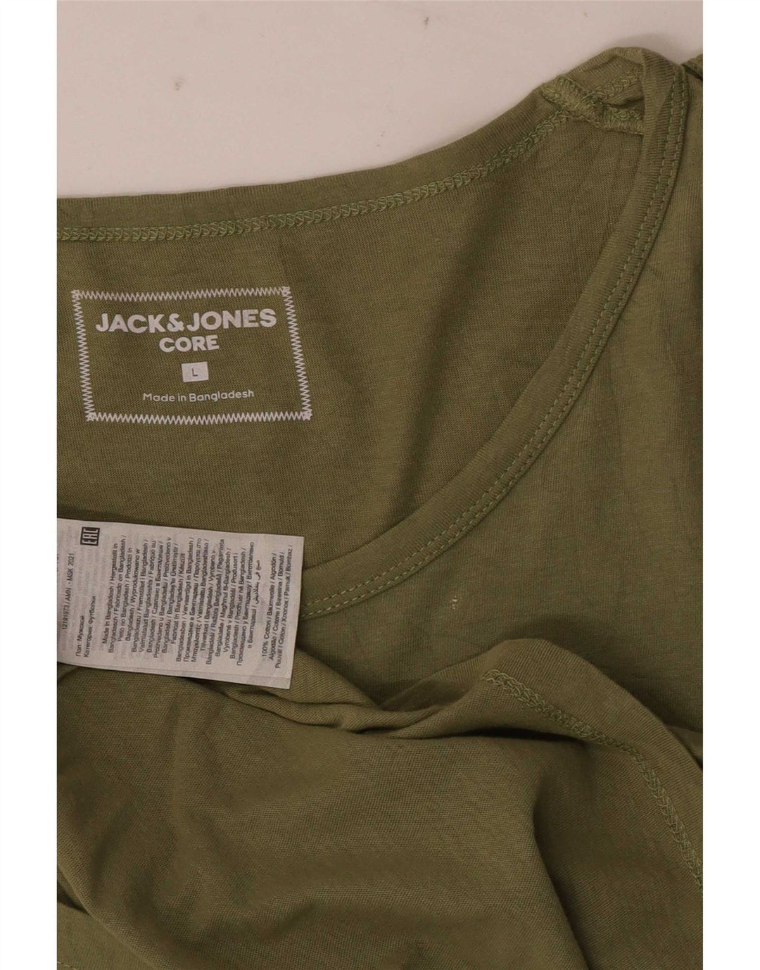 Jack & Jones Herren Grafik-Weste-Top, groß, grüne Baumwolle