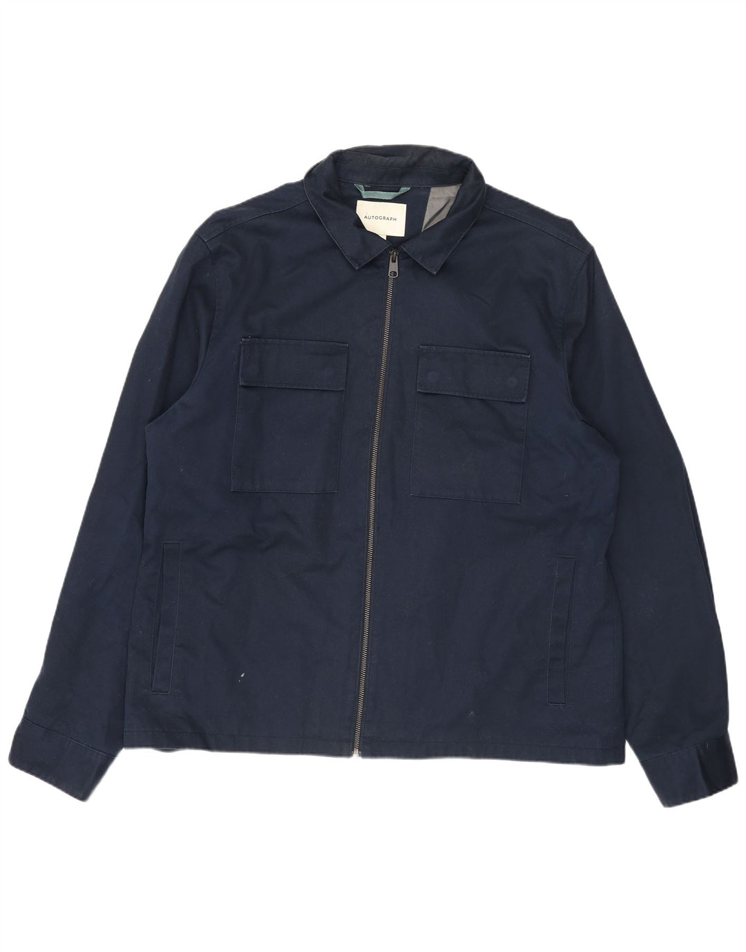 Marks & Spencer Herren Autograph Bomberjacke UK 42 XL Marineblau Baumwolle