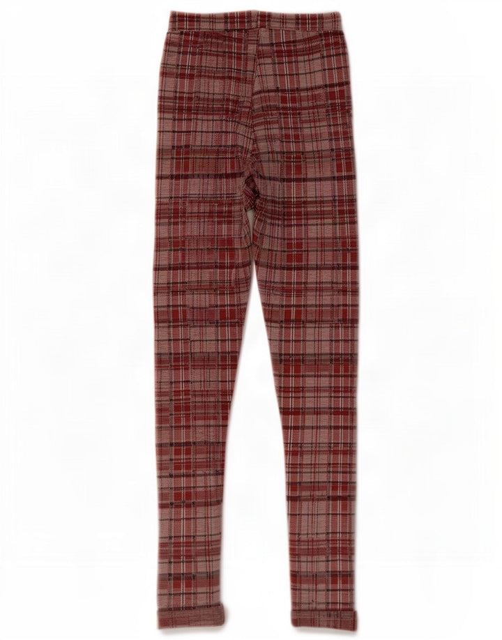 Topshop Damen-Leggings mit Grafik, UK 8, Größe S, rot kariert, Polyester