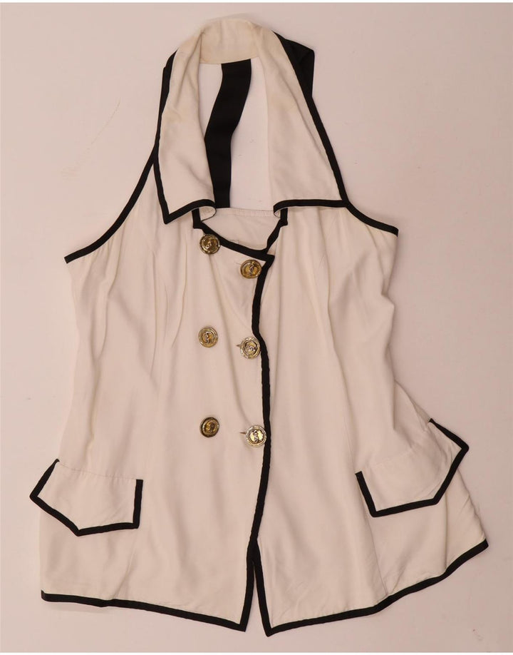 Joseph Ribkoff Damen Weste UK 16 Large Weiße Viskose