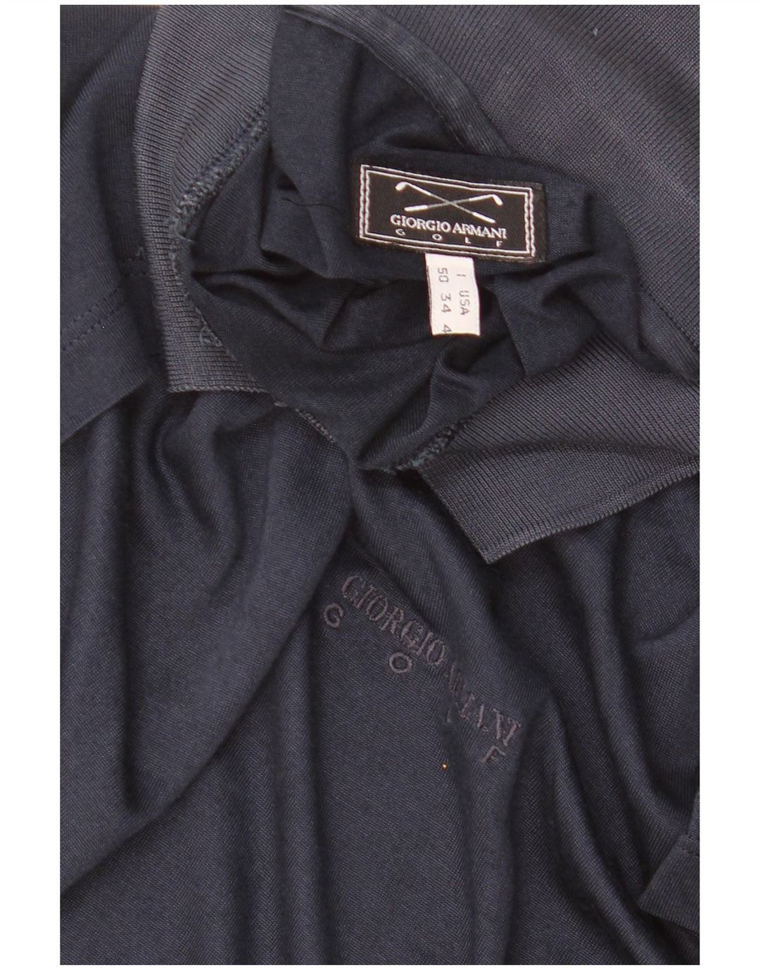 GIORGIO ARMANI Herren Poloshirt IT 50 Medium Marineblau Seide