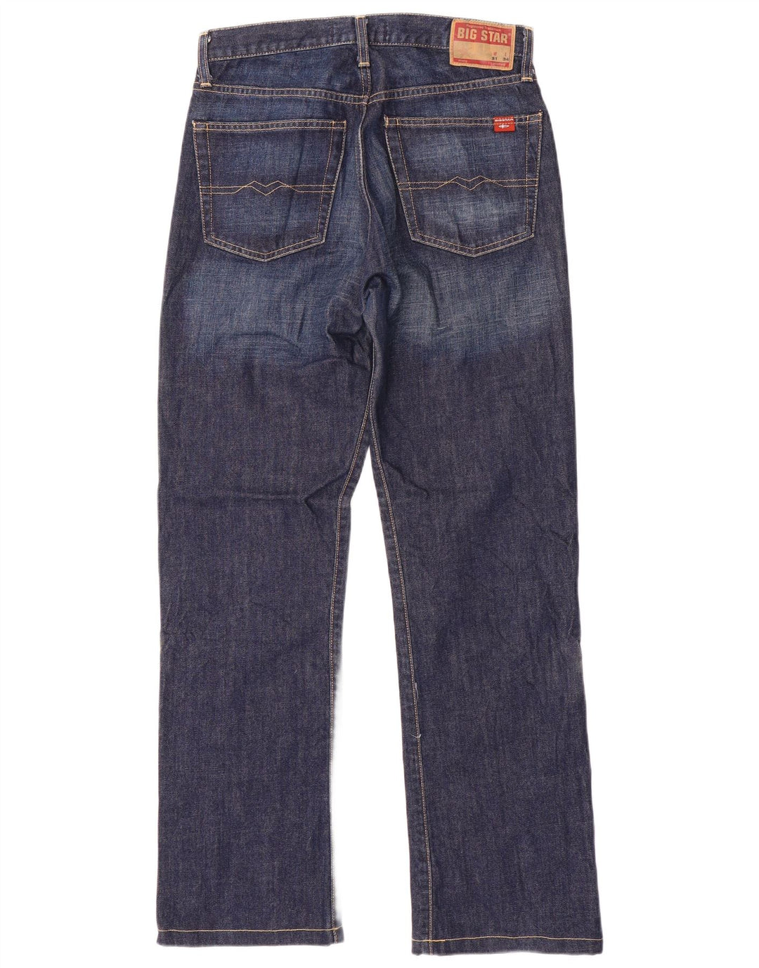 Big Star Herren Straight Jeans W31 L31 Blaue Baumwolle