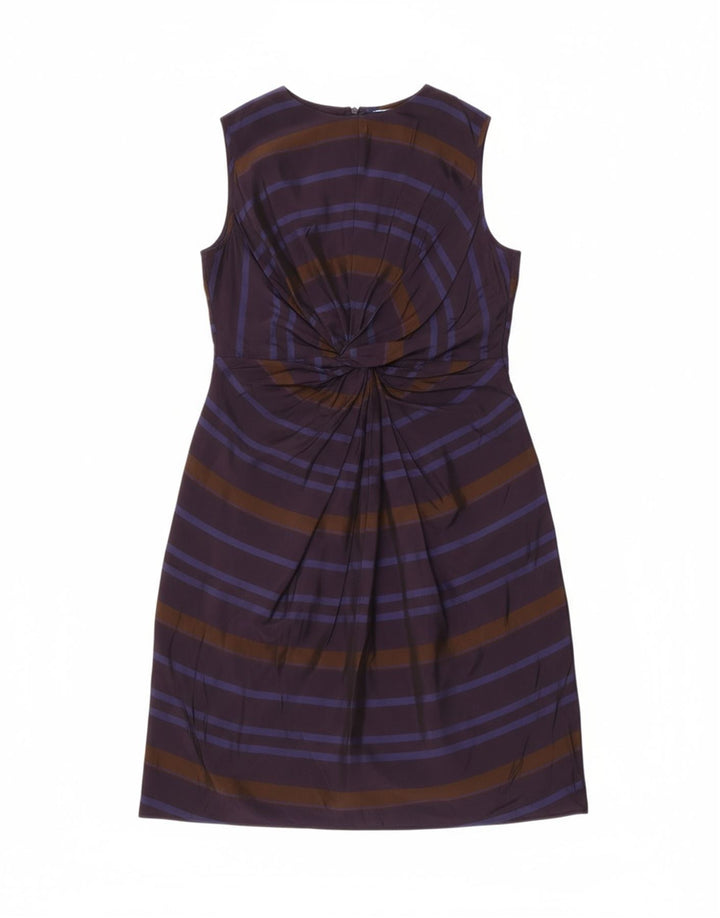 JIGSAW Womens Shift Dress UK 10 Small Purple Striped Cupro