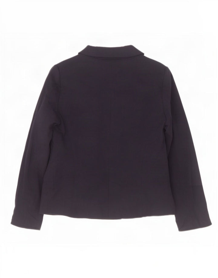 Zara Damen 1-Knopf-Blazerjacke UK 18 XL Marineblaue Viskose