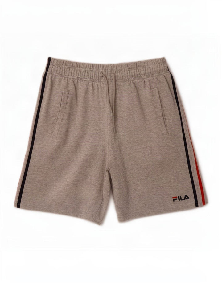 Fila Herren-Sportshorts aus mittelgrau gesprenkelter Baumwolle