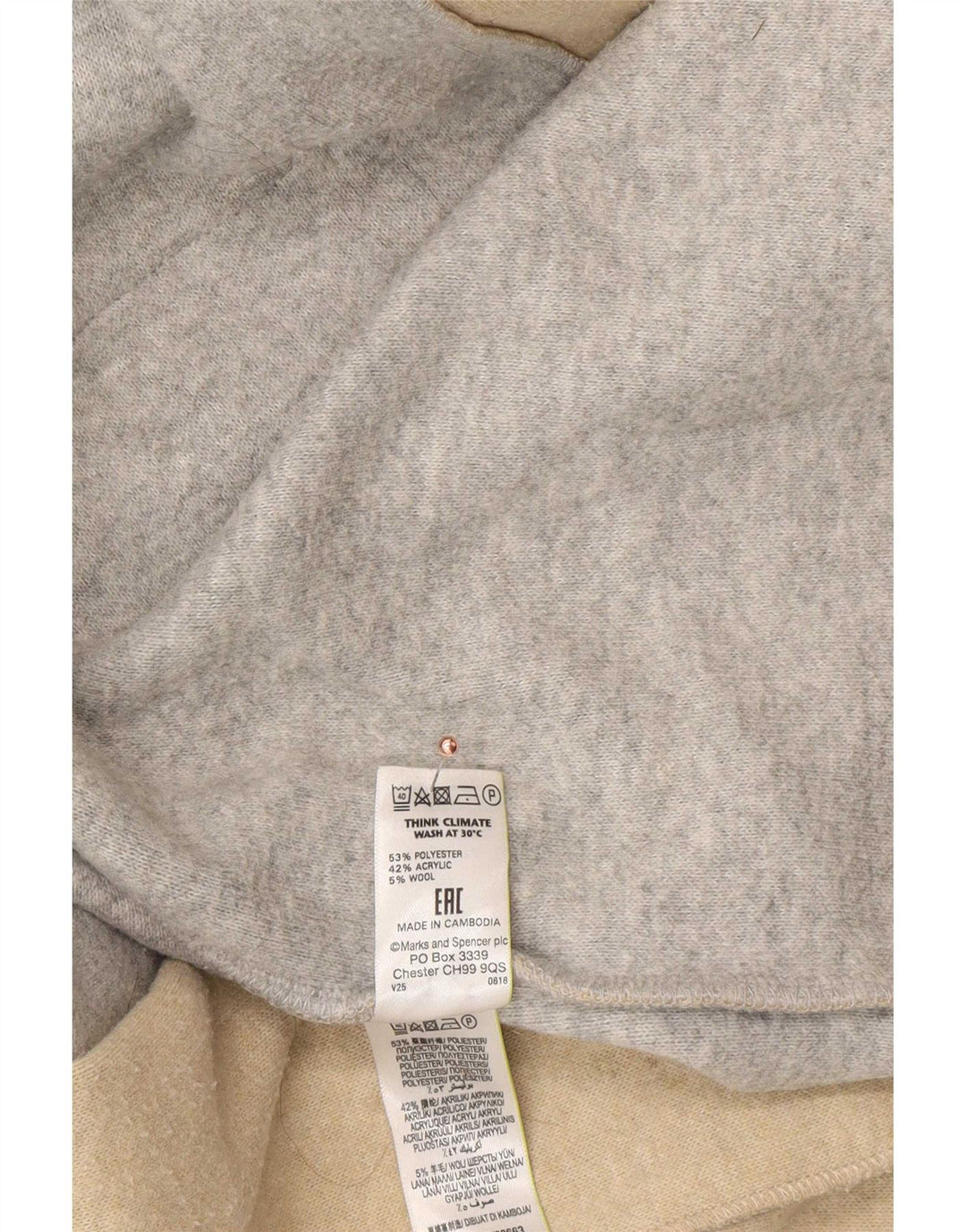 Marks & Spencer Offener Damenmantel UK 14 Mittelgraues Polyester