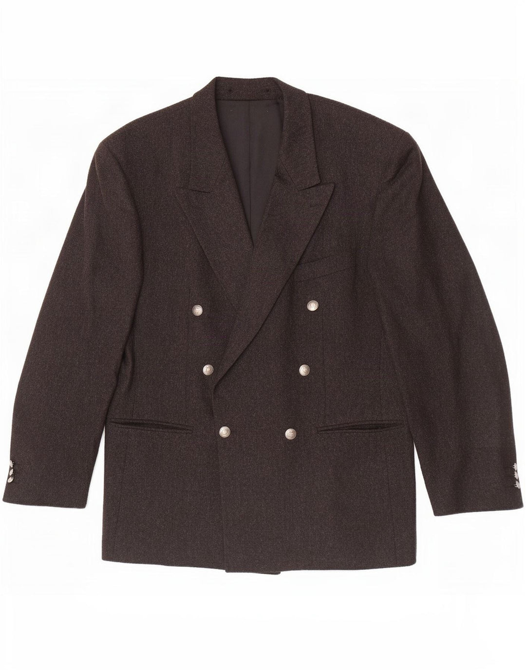 Van Gils Herren Zweireihiger Blazer Jacke UK 40 Große graue Wolle