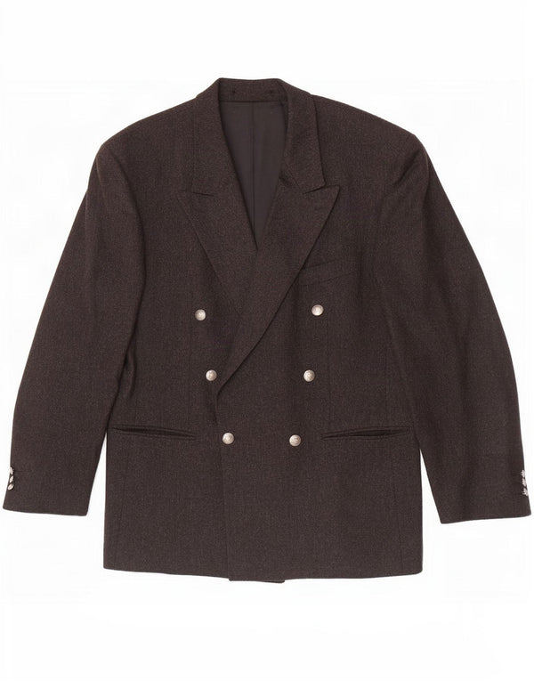 Van Gils Herren Zweireihiger Blazer Jacke UK 40 Große graue Wolle