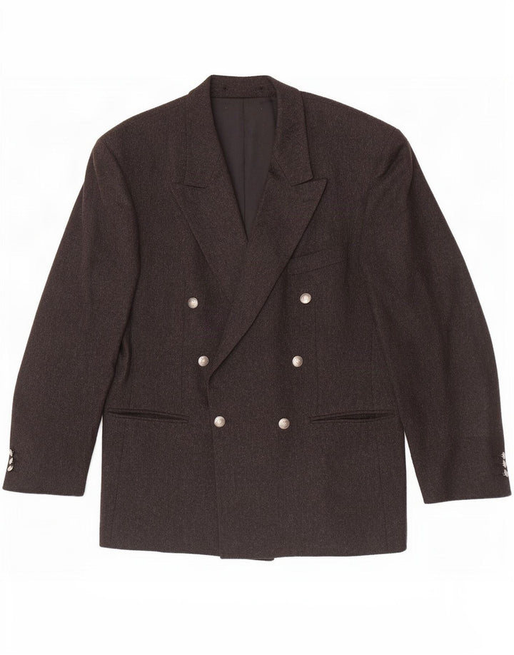 Van Gils Herren Zweireihiger Blazer Jacke UK 40 Große graue Wolle
