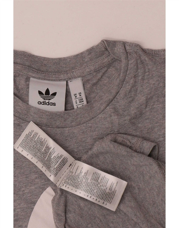 Adidas Herren Grafik-T-Shirt aus mittelgrauer Baumwolle