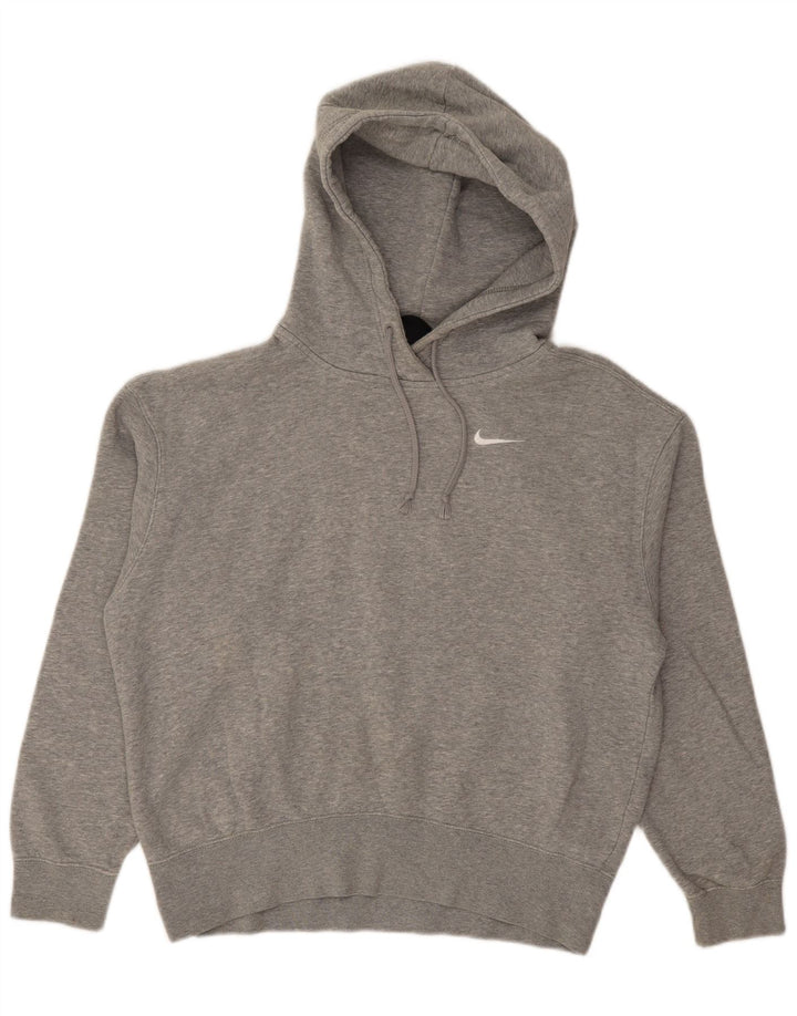 NIKE Damen-Pullover mit übergroßem Kapuzenpullover, Gr. 6, XS, graue Baumwolle