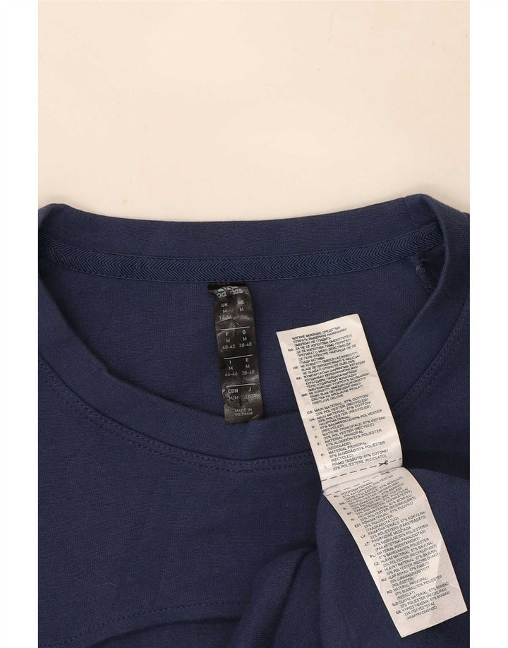Adidas Damen Sweatshirt Pullover UK 12/14 Medium Marineblau Baumwolle