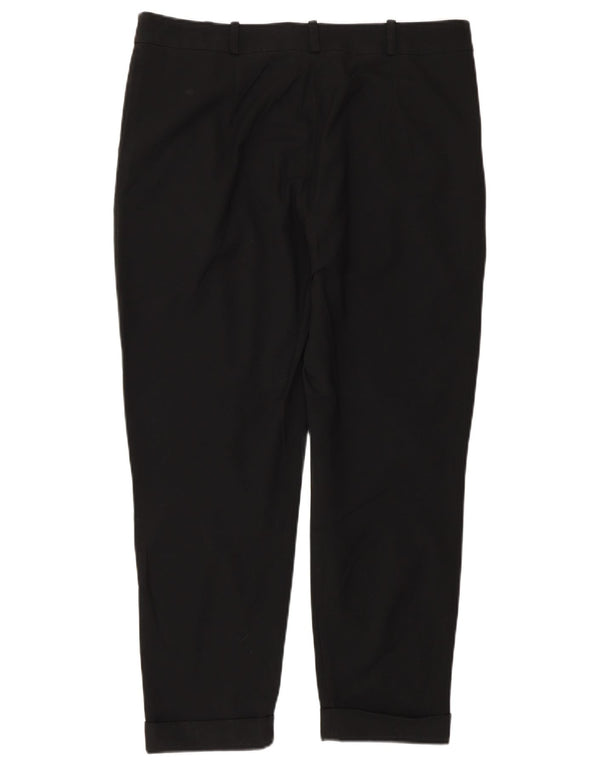 Zara Damen Tapered Cropped-Hose EU 40 Medium W30 L25 Schwarz Polyester