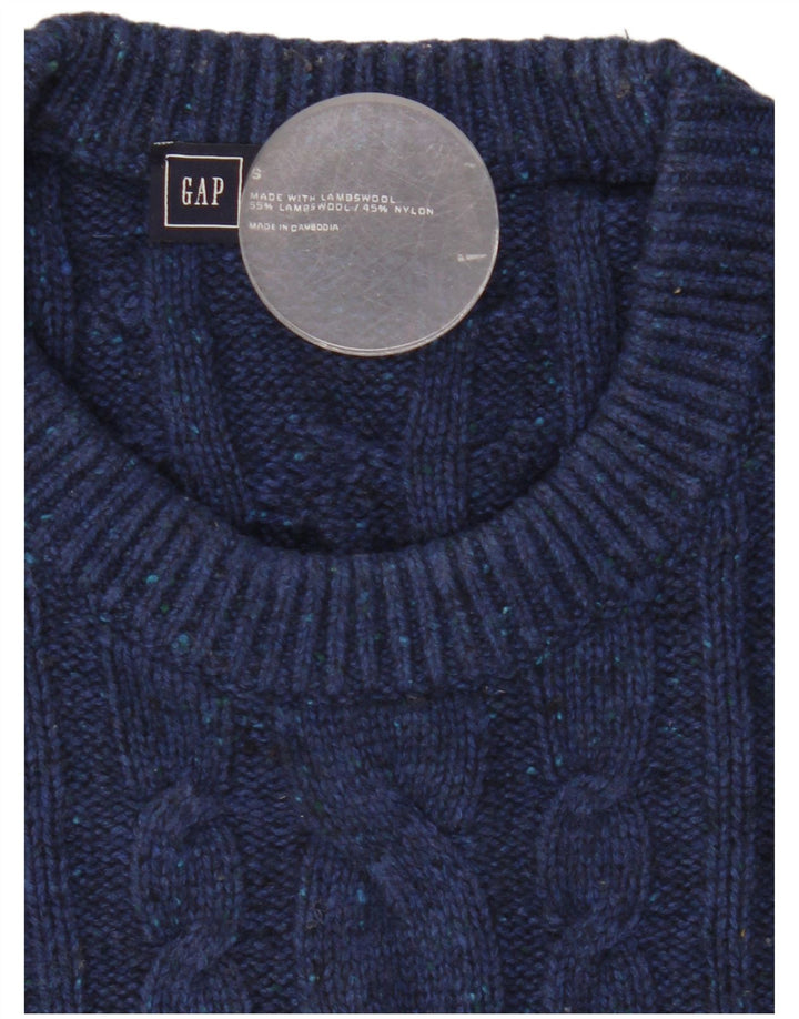 Gap Herren-Pullover mit Rundhalsausschnitt, Größe S, marineblaue Lammwolle