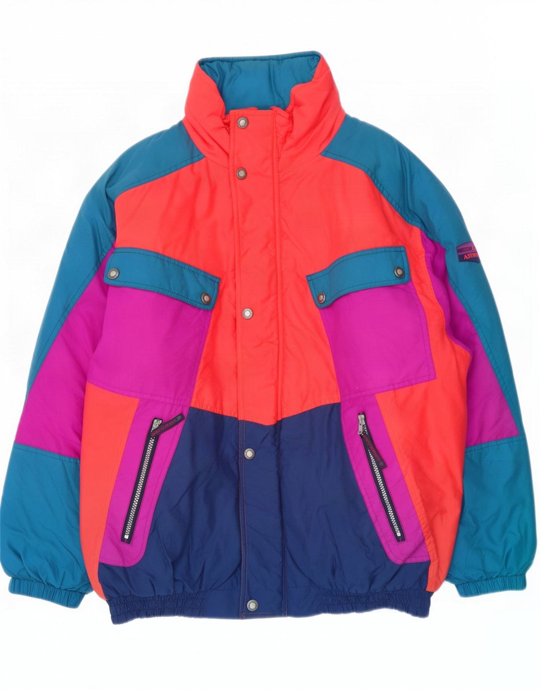 Astrolabio Herren-Skijacke mit Kapuze, Größe 40, groß, mehrfarbig, Farbblock