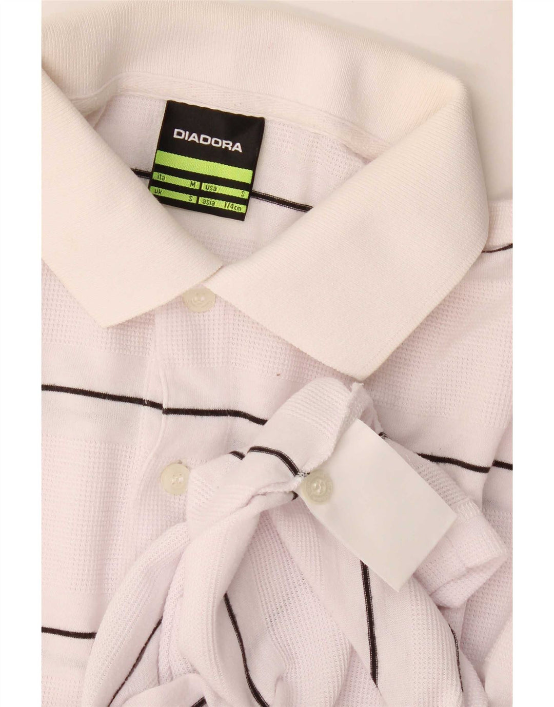 Diadora Herren-Poloshirt, klein, weiß gestreift