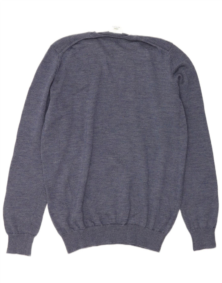 LACOSTE Herren-Pullover mit Rundhalsausschnitt, Größe 4, mittelblaue Wolle
