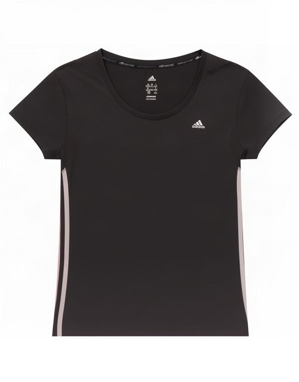Adidas Womens Climacool T-Shirt Top UK 12/14 Medium Black Colourblock Nylon