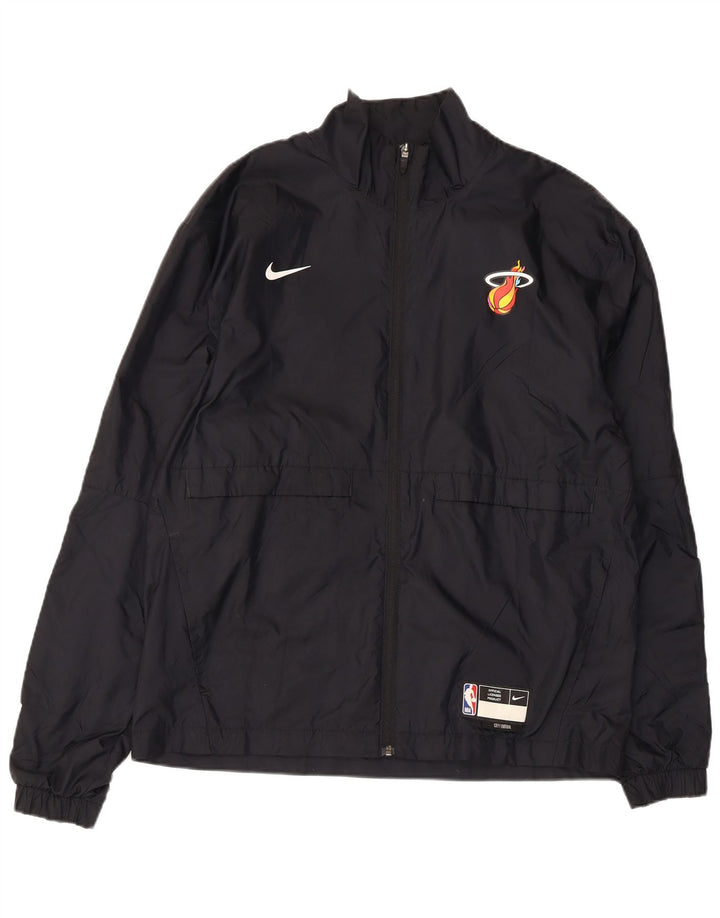Nike Herren Miami Heat Trainingsanzug-Oberteiljacke Mittelschwarzes Colourblock-Nylon