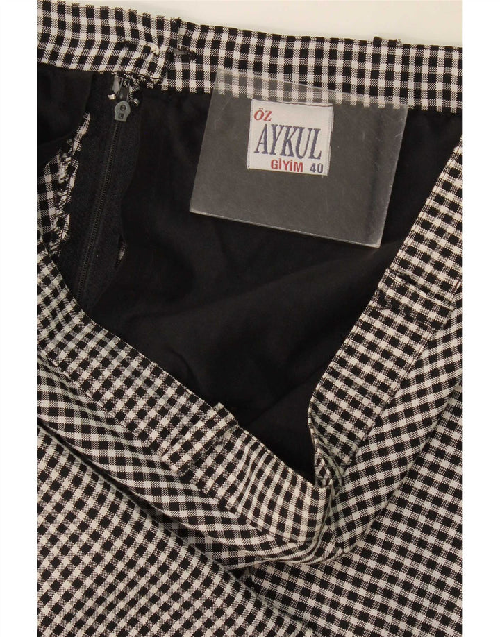 Vintage Damen Midirock EU 40 Medium W30 Schwarz Gingham