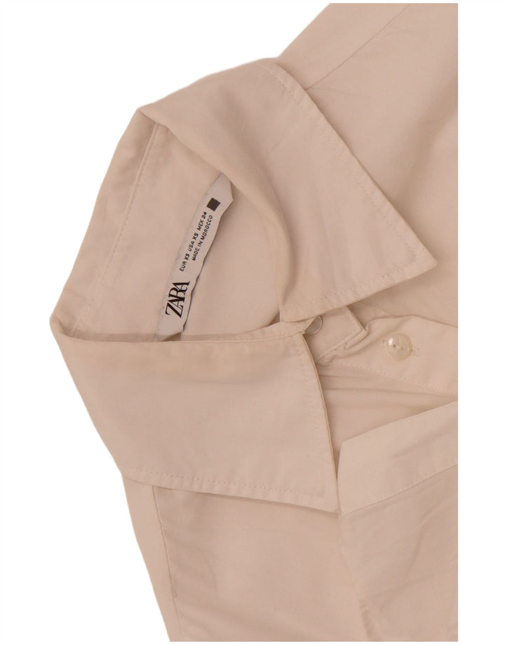 Zara Damen Übergroße Hemdbluse UK 6 XS Weiß