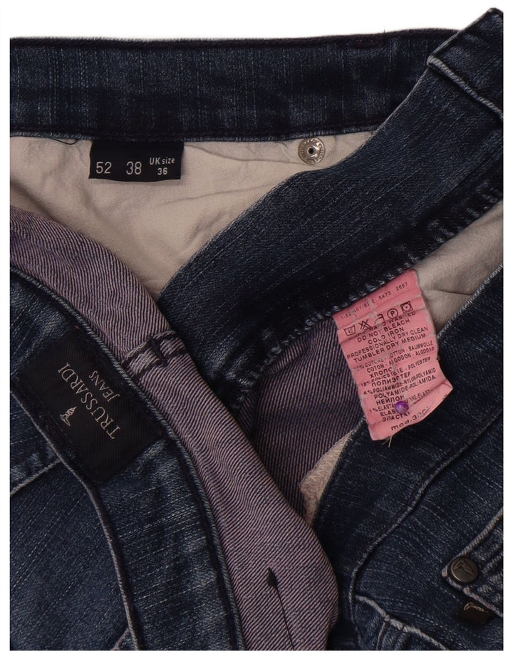 Trussardi Herren Straight Jeans W36 L32 Blaue Baumwolle