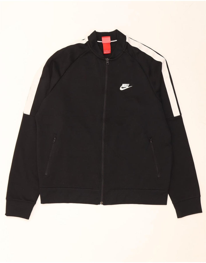 Nike Herren-Trainingsanzug-Topjacke, großes, schwarzes Farbblock-Polyester