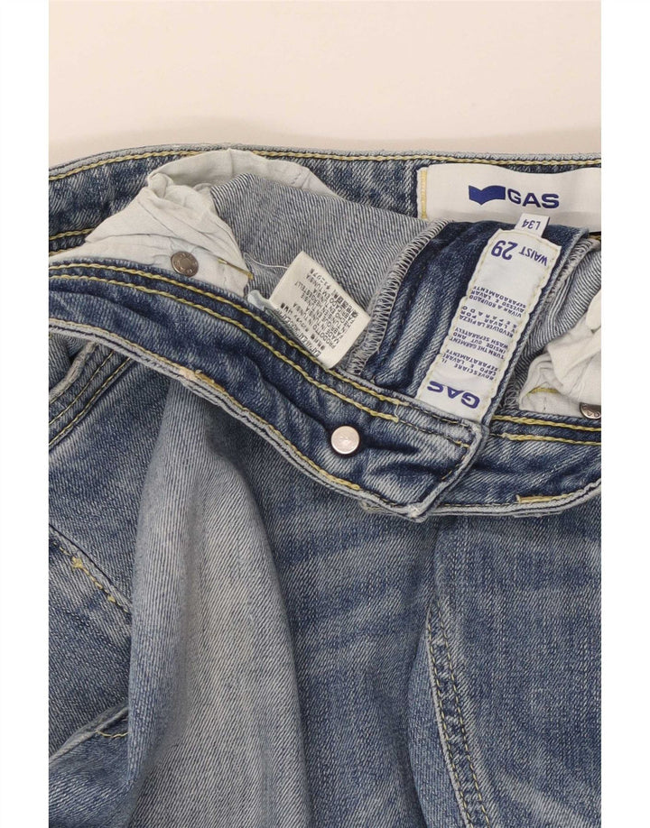 Gas Damen Slim Jeans W29 L34 Blaue Baumwolle