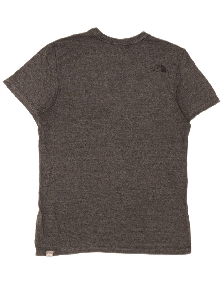 The North Face Herren-T-Shirt-Oberteil aus mittelgrau gesprenkelter Baumwolle