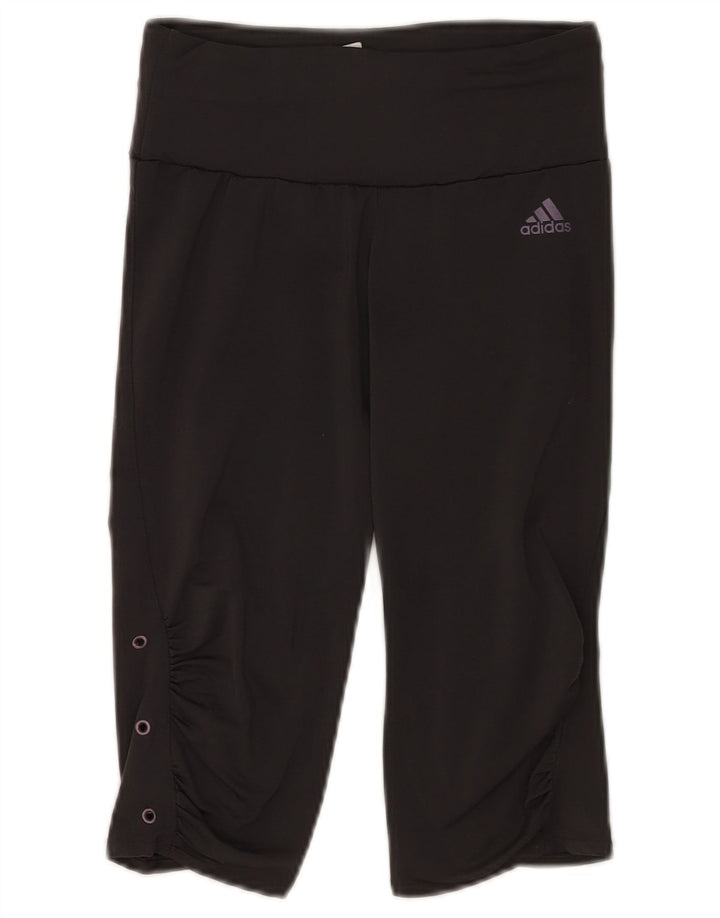 Adidas Damen Capri-Leggings UK 12 Medium Schwarz Polyester Sport