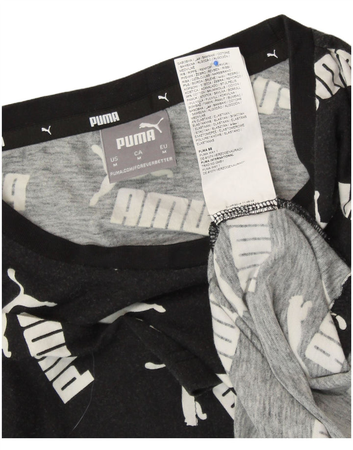 PUMA Herren Grafik T-Shirt Top Medium Schwarz Baumwolle