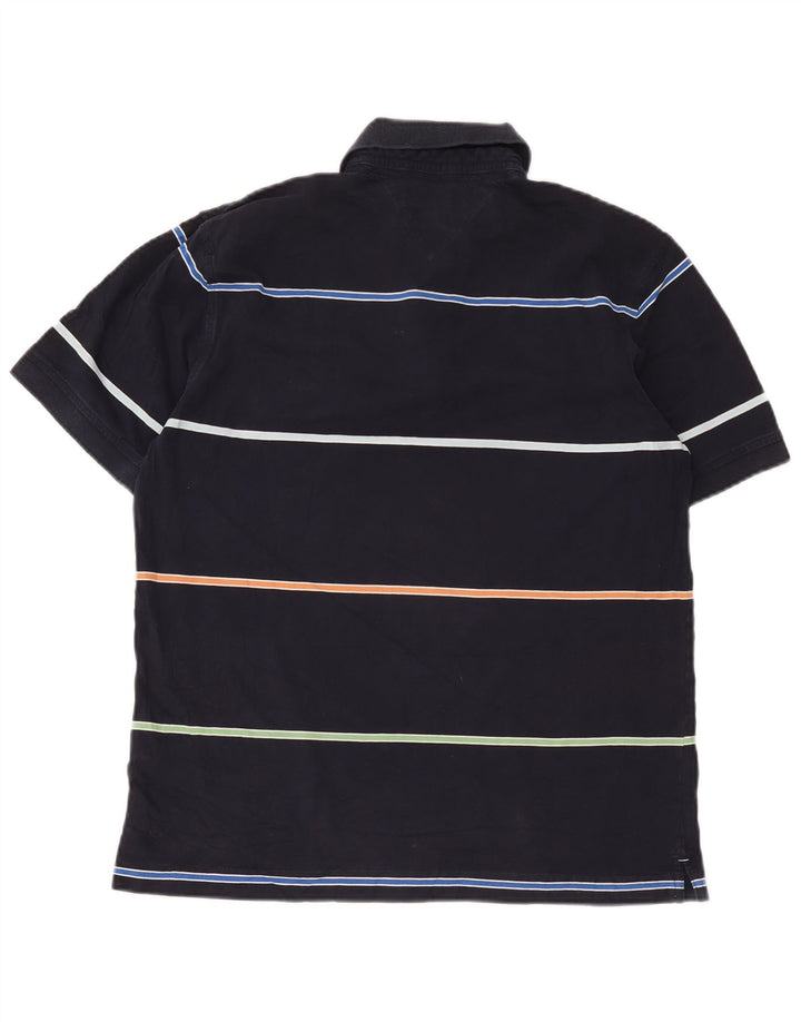 Tommy Hilfiger Herren-Poloshirt aus mittelblauer, gestreifter Baumwolle