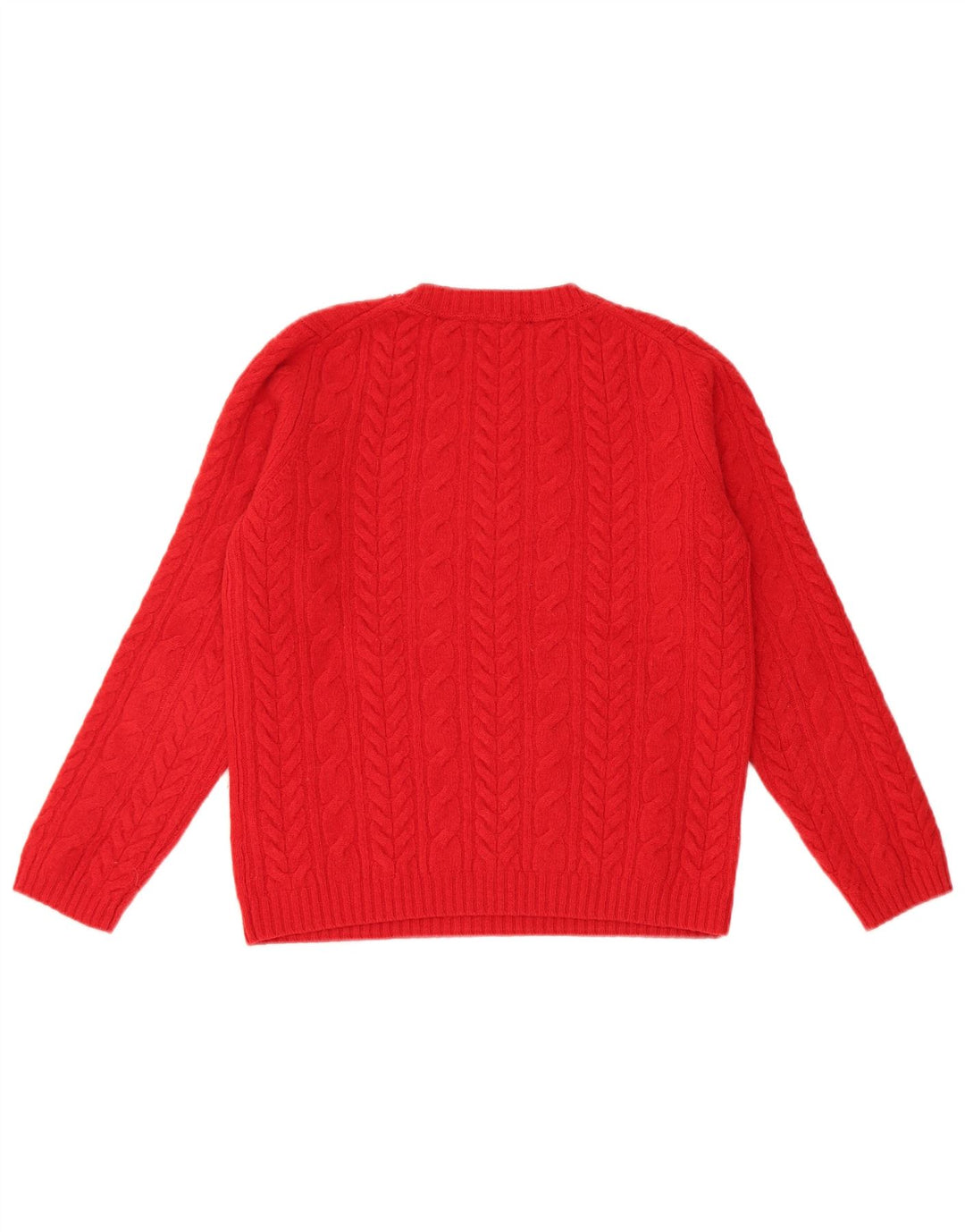 Tommy Hilfiger Damen-Pullover mit Rundhalsausschnitt, UK 12, mittelrote Wolle