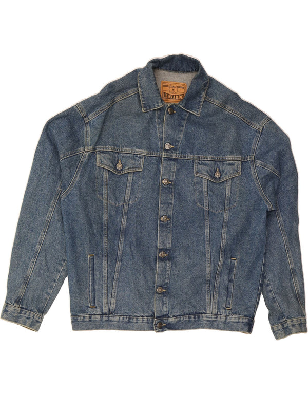 VINTAGE Herren Jeansjacke UK 40 Große blaue Baumwolle