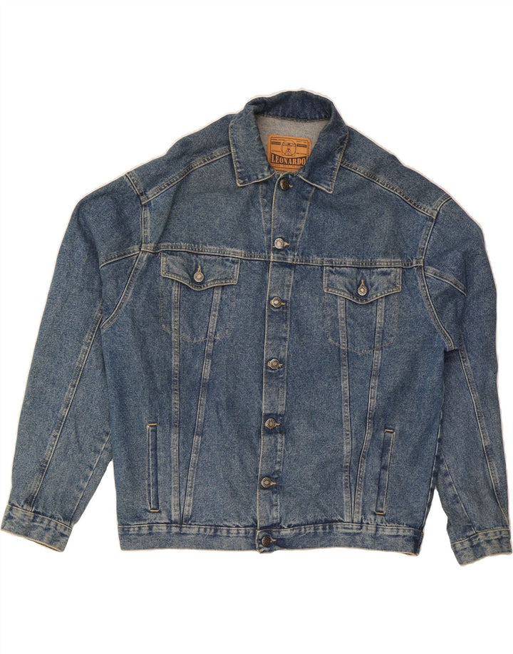 VINTAGE Herren Jeansjacke UK 40 Große blaue Baumwolle
