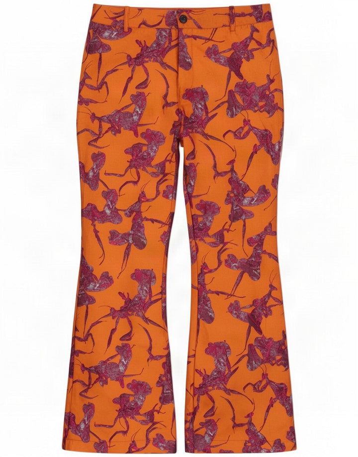 Desigual Womens Abstract Pattern Flare Hose Medium W30 L30 Orange