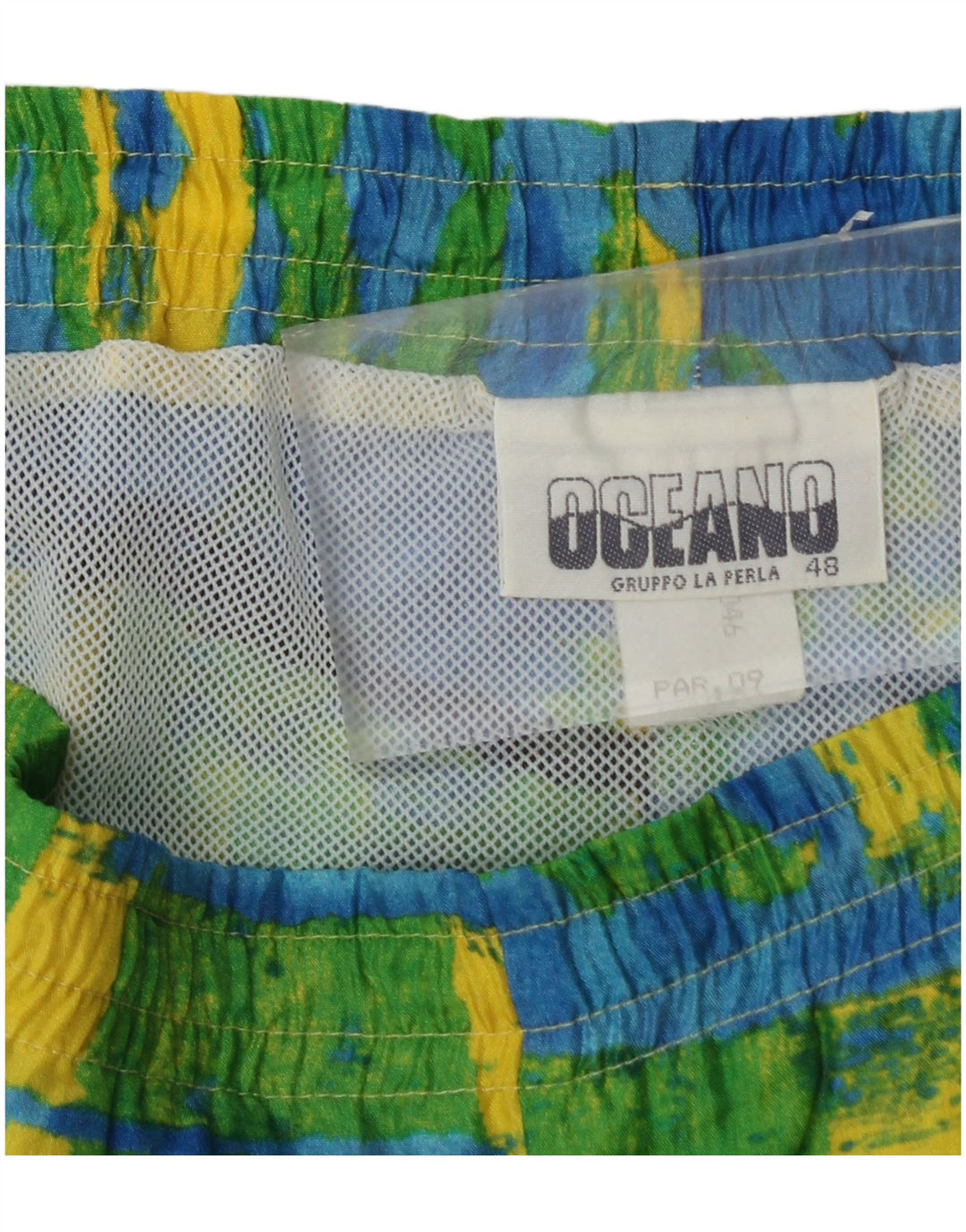 OCEANO Herren-Badeshorts IT 48 Mittelgelbes Colourblock-Polyamid